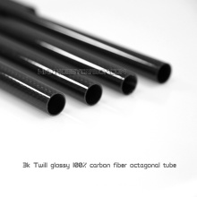 Tubos redondos de fibra de carbono de 6 * 8 * 1000 mm de brilho para aviões